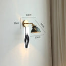 GobekUsa Glass Shade LED Wall Light with Pull Chain Switch - Plug-In Bedroom Lamp