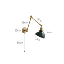 GobekUsa Glass Shade LED Wall Light with Pull Chain Switch - Plug-In Bedroom Lamp