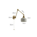 GobekUsa Glass Shade LED Wall Light with Pull Chain Switch - Plug-In Bedroom Lamp