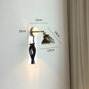 GobekUsa Glass Shade LED Wall Light with Pull Chain Switch - Plug-In Bedroom Lamp