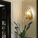 GobekUsa Glass Shell Led Wall Lamp: Modern Hall Sconce with Creative Lighting for Bedroom, Kitchen.