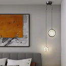 GobekUsa Glass Starry LED Pendant Lights for Nordic Bedroom Chandelier