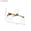 GobekUsa Minimalist Globe Opal Glass Sconce Light Fixture - Up and Down Wall Lamp, Gold, 3 Bulbs