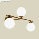 GobekUsa Minimalist Globe Opal Glass Sconce Light Fixture - Up and Down Wall Lamp, Gold, 3 Bulbs