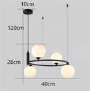 GobekUsa Glass Ball Pendant Light Chandelier, Height Adjustable Metal G9 Bulb Lamp