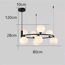 GobekUsa Glass Ball Pendant Light Chandelier, Height Adjustable Metal G9 Bulb Lamp