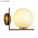 GobekUsa Modern Opal Glass Wall Sconce with Globe Shade and Gold Accent for Washroom Lighting
