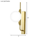 GobekUsa Globe Living Room Sconce - Frosted White Glass Modern Wall Light with Gold Backplate