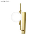 GobekUsa Globe Living Room Sconce - Frosted White Glass Modern Wall Light with Gold Backplate