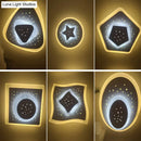 GobekUsa Modern LED Starry Flush Mount Wall Light in White: Triangle, Rhombus & Star Design for the Bedroom