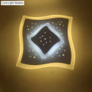 GobekUsa Modern LED Starry Flush Mount Wall Light in White: Triangle, Rhombus & Star Design for the Bedroom