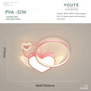 GobekUsa Heart Shape LED Ceiling Light for Girls Room, Bedroom, or Children's Room