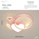 GobekUsa Heart Shape LED Ceiling Light for Girls Room, Bedroom, or Children's Room