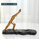 GobekUsa Hercules Figurines Wine Rack: Modern Resin Desktop Organizer & Book Stand