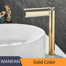 GobekUsa Brass Deck Mounted Basin Faucet Single Handle Hot Cold Mixer for Bathroom Sink