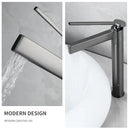 GobekUsa Brass Deck Mounted Basin Faucet Single Handle Hot Cold Mixer for Bathroom Sink