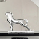 GobekUsa Horse Resin Sculpture Modern Desk Decoration Ornaments Room Decor Aesthetics