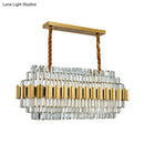 GobekUsa Contemporary Crystal Gold Pendant Light - 39" Wide 7-Tiered Icicle Chandelier, 16-Light - Perfect for Table