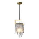 GobekUsa Icicle Glass Pendant Light for High-End Bedroom & Living Room Decor