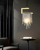 GobekUsa Icicle Glass Pendant Light for High-End Bedroom & Living Room Decor