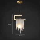 GobekUsa Icicle Glass Pendant Light for High-End Bedroom & Living Room Decor