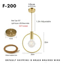 GobekUsa Ins Wind Single Head Pendant Light - Bedroom Dinning Bar Porch Hanging Lamp