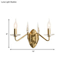 GobekUsa Iron Candle Wall Light Sconce with Crystal Decoration - Modern 2 Head, Gold Finish