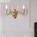 GobekUsa Iron Candle Wall Light Sconce with Crystal Decoration - Modern 2 Head, Gold Finish
