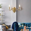 GobekUsa Iron Candle Wall Light Sconce with Crystal Decoration - Modern 2 Head, Gold Finish
