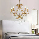 GobekUsa Iron Crystal Chandelier: Modern Luxury Industrial Style for Home Living/Dining Room