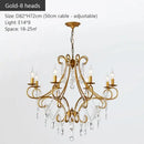 GobekUsa Iron Crystal Chandelier: Modern Luxury Industrial Style for Home Living/Dining Room