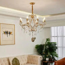 GobekUsa Iron Crystal Chandelier: Modern Luxury Industrial Style for Home Living/Dining Room