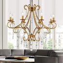 GobekUsa Iron Crystal Chandelier: Modern Luxury Industrial Style for Home Living/Dining Room
