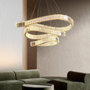 GobekUsa Irregular Steel & K9 Crystal LED Pendant Chandelier for Foyer, Dimmable Lighting