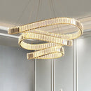 GobekUsa Irregular Steel & K9 Crystal LED Pendant Chandelier for Foyer, Dimmable Lighting