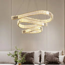 GobekUsa Irregular Steel & K9 Crystal LED Pendant Chandelier for Foyer, Dimmable Lighting