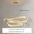 GobekUsa Irregular Steel & K9 Crystal LED Pendant Chandelier for Foyer, Dimmable Lighting