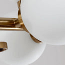 GobekUsa Modern Gold Island Pendant Lighting with 16 Lights - Spherical Glass Ceiling Light for Living Room