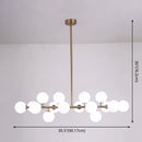 GobekUsa Modern Gold Island Pendant Lighting with 16 Lights - Spherical Glass Ceiling Light for Living Room