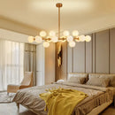 GobekUsa Modern Gold Island Pendant Lighting with 16 Lights - Spherical Glass Ceiling Light for Living Room
