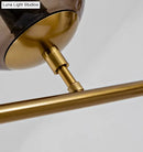 GobekUsa Modern Gold Island Pendant Light with 6 Lights - Spherical Glass Ceiling Fixture for Dining Table