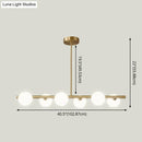 GobekUsa Sleek and Elegant Linear Gold Island Pendant Lighting with Spherical Glass Shades for Dining Table