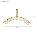 GobekUsa Gold Island Pendant with Clear/White Shade and Curvy Design - Perfect for Modern Kitchens (3/5/7 Lights)