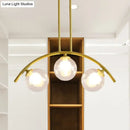 GobekUsa Gold Island Pendant with Clear/White Shade and Curvy Design - Perfect for Modern Kitchens (3/5/7 Lights)