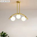 GobekUsa Gold Island Pendant with Clear/White Shade and Curvy Design - Perfect for Modern Kitchens (3/5/7 Lights)