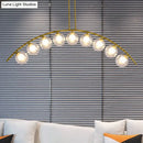 GobekUsa Gold Island Pendant with Clear/White Shade and Curvy Design - Perfect for Modern Kitchens (3/5/7 Lights)