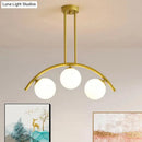 GobekUsa Gold Island Pendant with Clear/White Shade and Curvy Design - Perfect for Modern Kitchens (3/5/7 Lights)