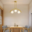 GobekUsa Gold Island Pendant with Clear/White Shade and Curvy Design - Perfect for Modern Kitchens (3/5/7 Lights)
