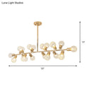 GobekUsa Modern Gold Lattice Glass Island Pendant Ceiling Light - 18 Head Kitchen Fixture