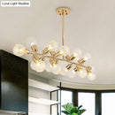 GobekUsa Modern Gold Lattice Glass Island Pendant Ceiling Light - 18 Head Kitchen Fixture